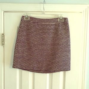 J Crew blue & metallic tweed mini skirt size 00